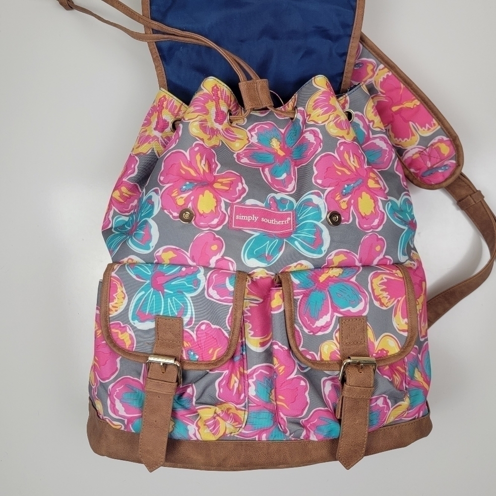 Simply Southern Floral Pocket Flap Backpack - Picture 8 of 10